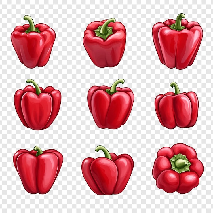 PSD collection de poivrons rouges