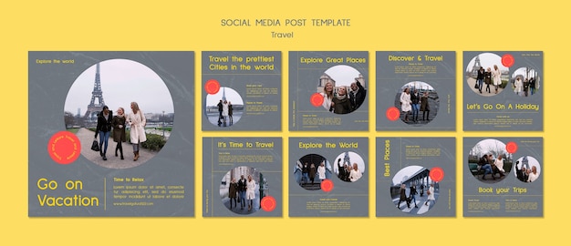 Collection De Publications Instagram De Destination De Voyage