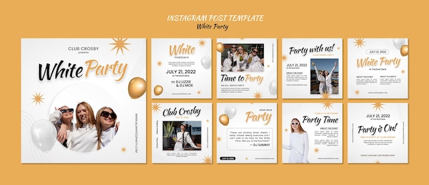 Collection de publications instagram du parti blanc