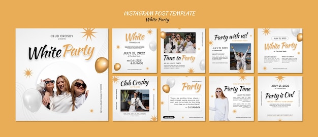 PSD collection de publications instagram du parti blanc