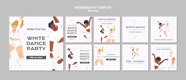 Collection de publications instagram du parti blanc