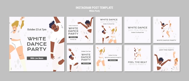 PSD collection de publications instagram du parti blanc