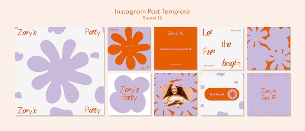 PSD collection de publications instagram florales douces 16