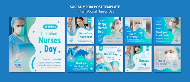 Collection de publications instagram de la journée internationale des infirmières