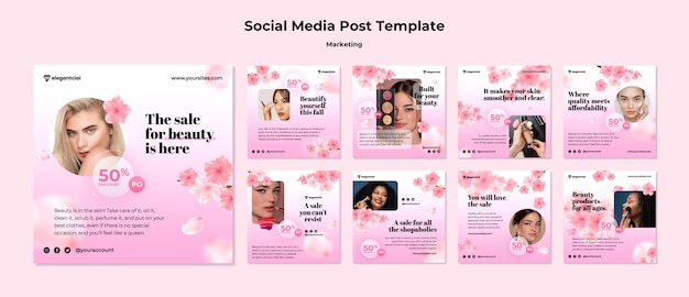 Collection de publications instagram de marketing d'entreprise