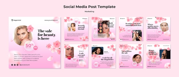 PSD collection de publications instagram de marketing d'entreprise