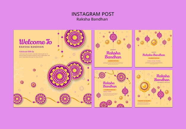 Collection de publications instagram pour la célébration de raksha bandhan
