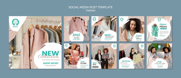 Collection de publications Instagram pour la collection de mode