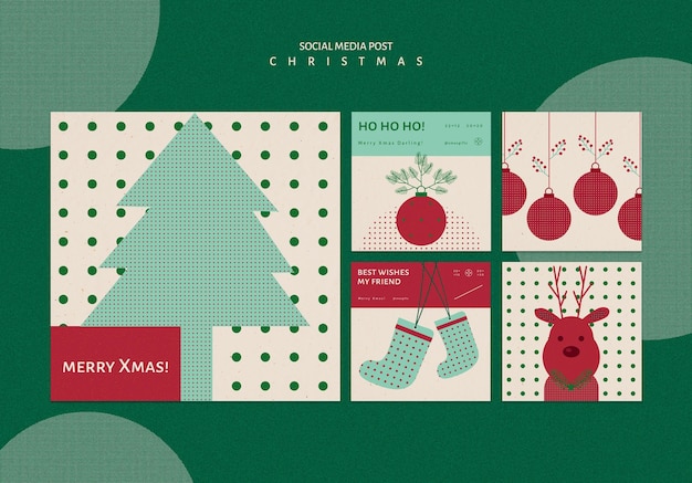 Collection de publications Instagram pour Noël