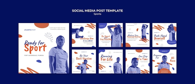 Collection De Publications Instagram Pour Le Sport Avec Un Athlète Masculin