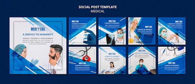 Collection de publications Instagram pour la vaccination contre le coronavirus