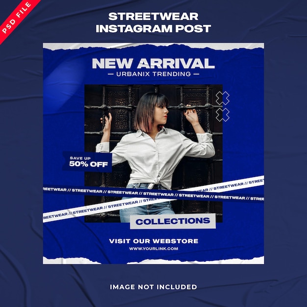 Collection de publications sur les réseaux sociaux d'histoires de mode urbaine sur Instagram