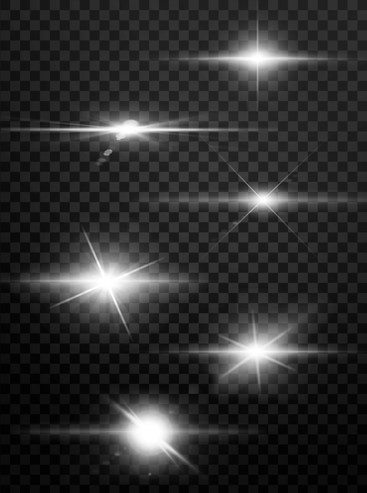 PSD une collection de rafales de lumière réalistes