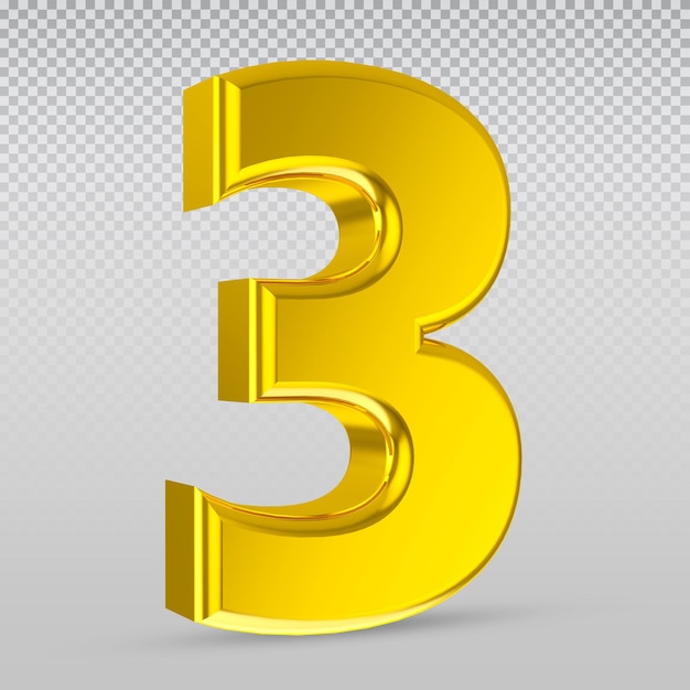 Collection de rendu 3D numéro 3 avec un style doré