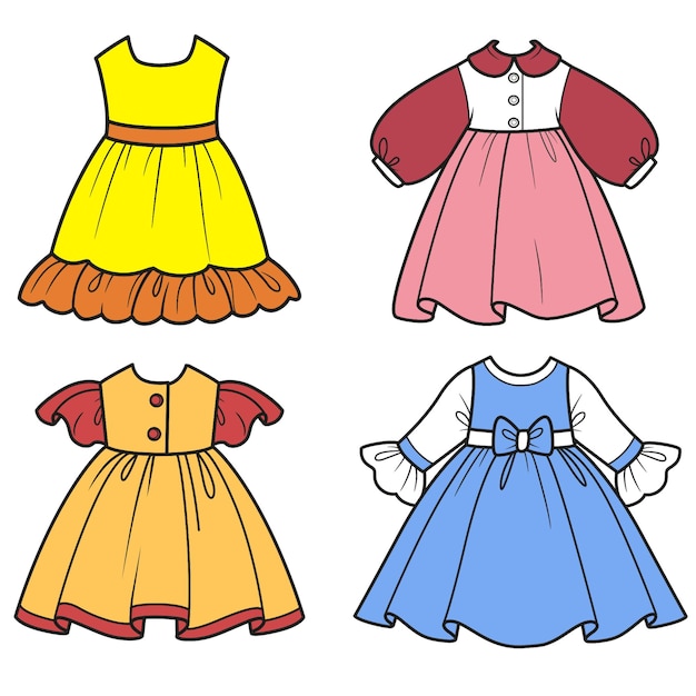 une collection de robes dont une avec l'autre s sur le bas