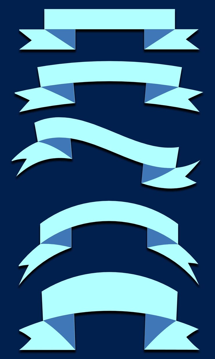 PSD collection de rubans à étiquette bleue
