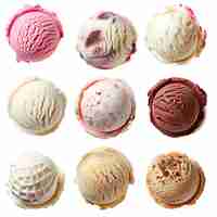 PSD collection de scoops de crème glacée