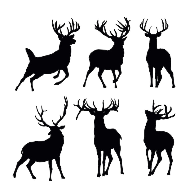 PSD collection de silhouettes de cerfs