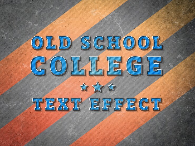 PSD college text effect 