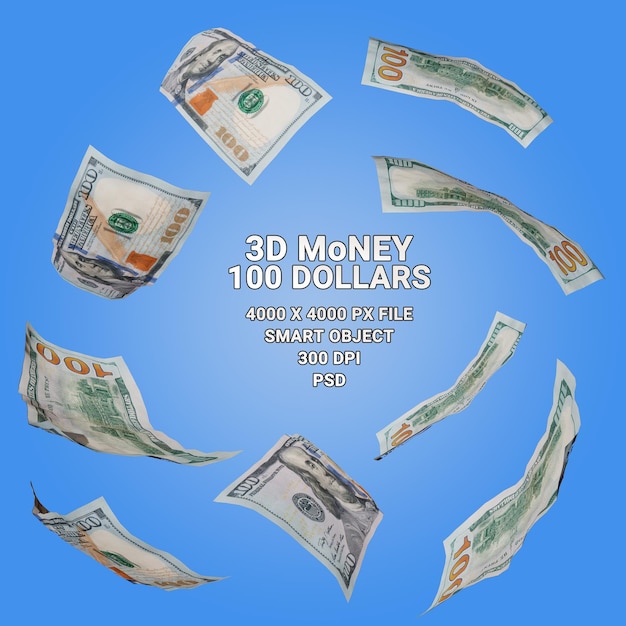 Collezione 100 dollari - 9 banconote isolate