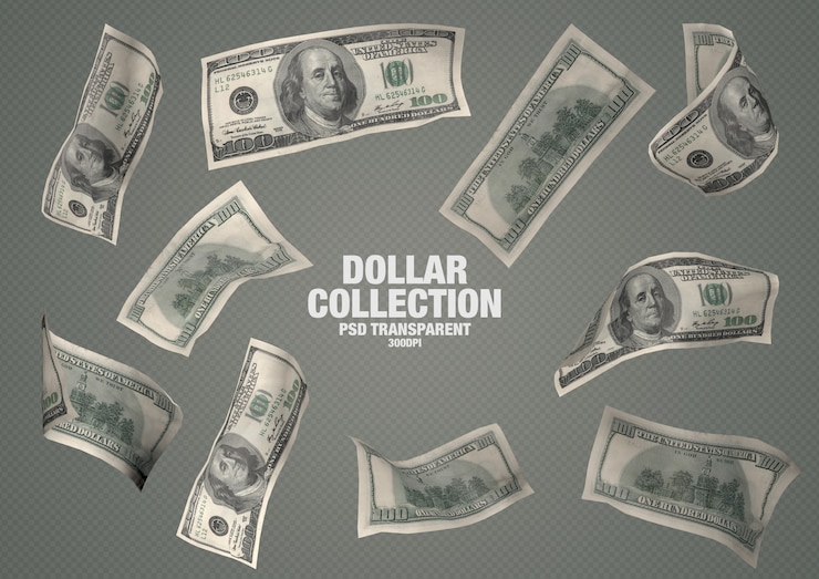 PSD collezione da 100 dollari - 10 banconote isolate