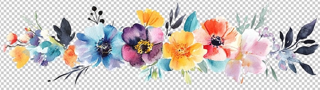Collezione di bouquet di fiori e foglie d'autunno ad acquerello