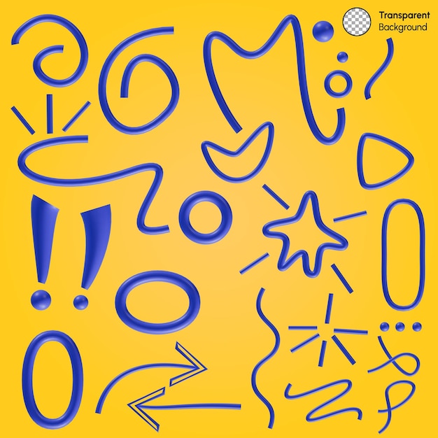 Collezione di doodle 3D