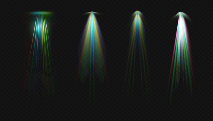 PSD collezione di faretti per illuminazione di scena colorata