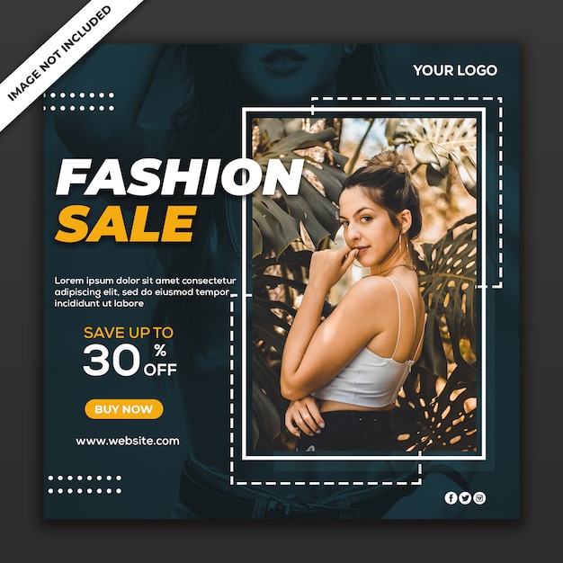 Collezione di moda nel modello di post di social media
