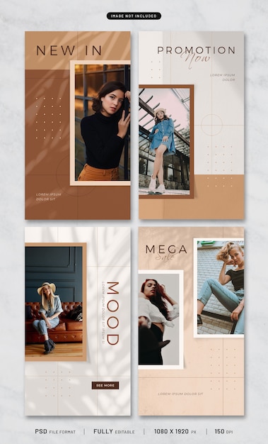 Collezione di modelli classici di racconti di moda