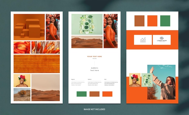 Collezione di Mood Board Modelli Instagram Pinterest Twitter e Facebook