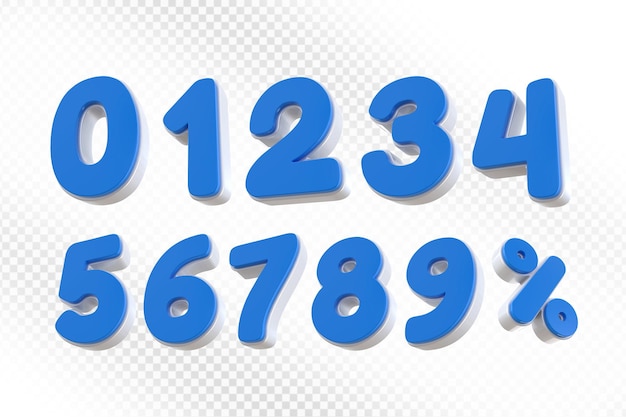 Collezione di numeri blu