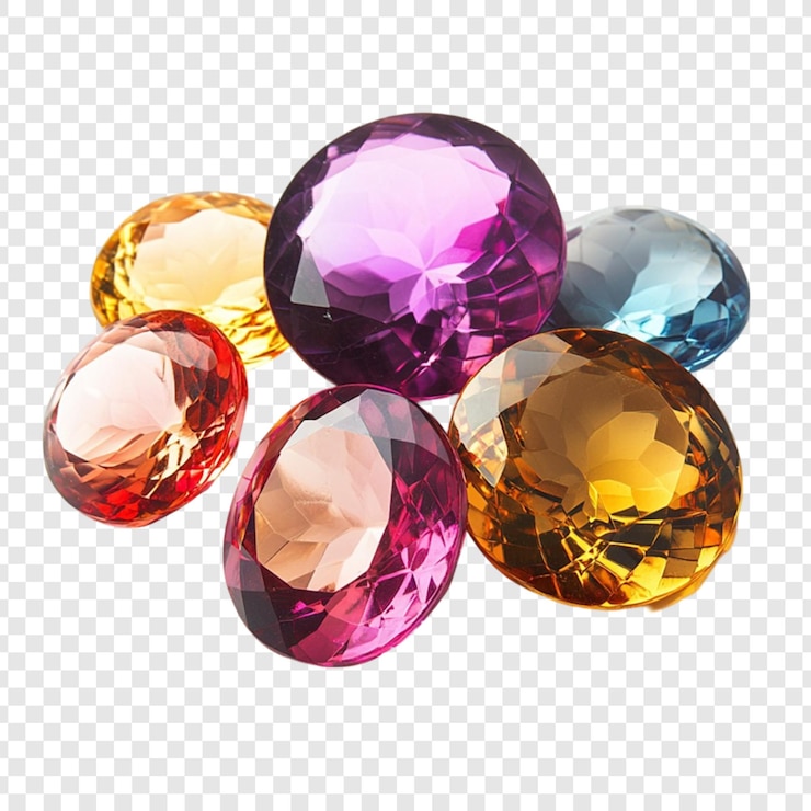 PSD collezione di pietre preziose vibranti gioielli scintillanti pietre preziose gemme colorate