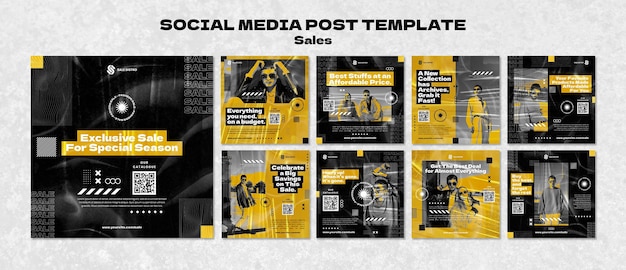 Collezione di post di instagram di vendita di moda