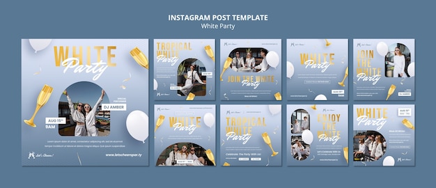 Collezione di post instagram festa bianca