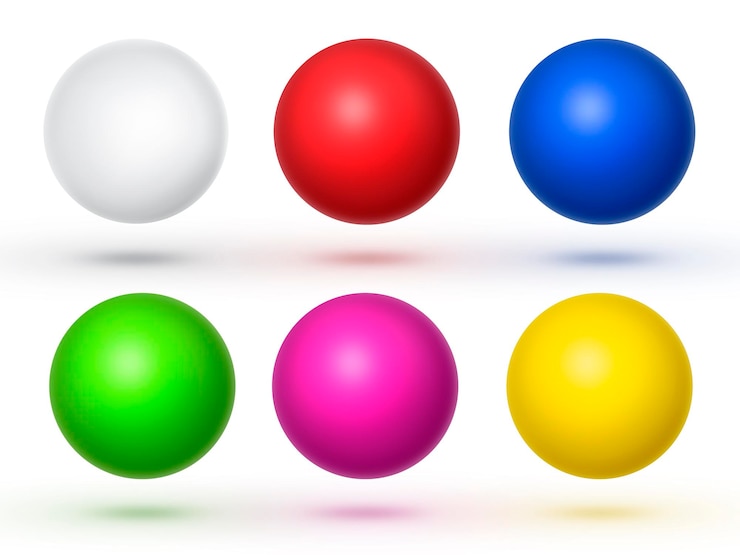 PSD collezione di sfere lucide colorate sullo sfondo trasparente
