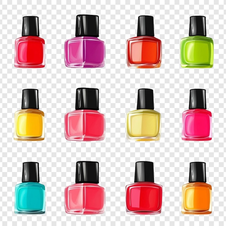 PSD collezione di smalto per unghie di vari colori prodotto di bellezza