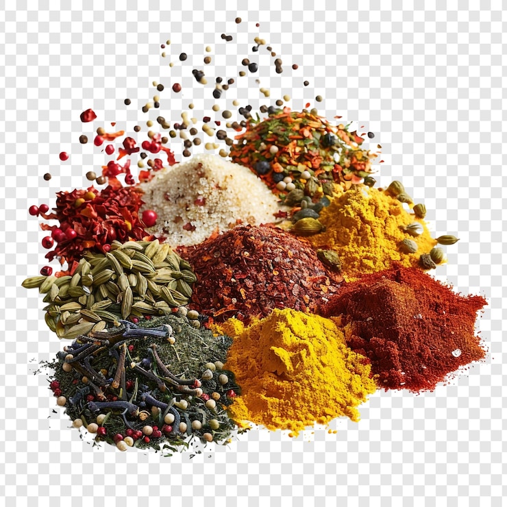 PSD collezione di spezie colorate