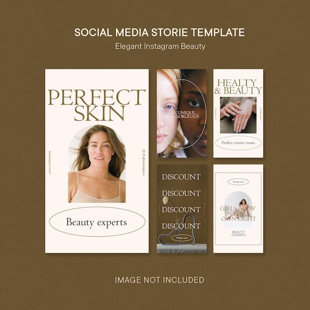 Collezione di storie di instagram di bellezza e salute
