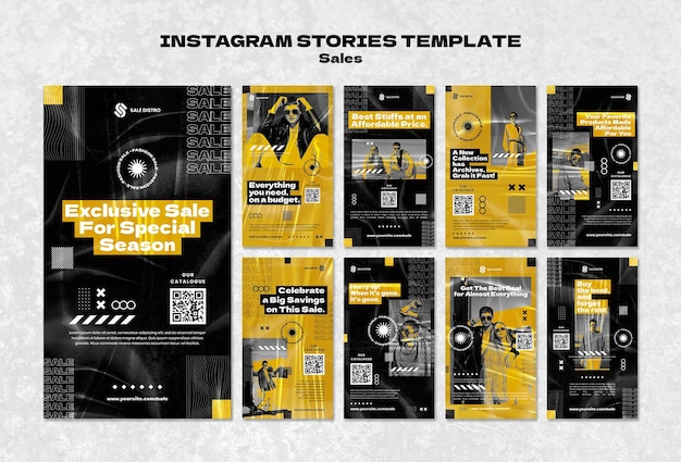 Collezione di storie di instagram di vendita di moda