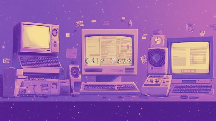 PSD collezione di tecnologia informatica retrò