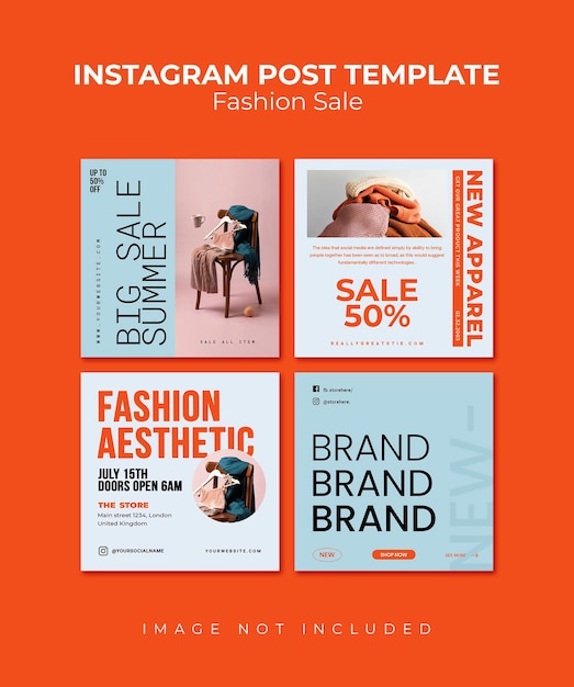 Collezione di vendita di moda PSD Progettazione per social media e instagram Modello di post