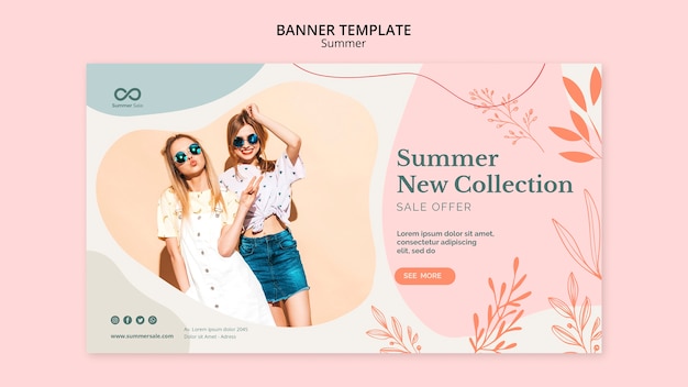 Collezione estate vendita banner design