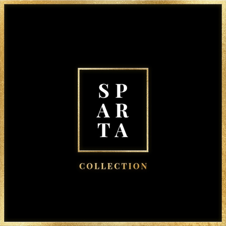 PSD collezione sparta - logo di lusso in oro e nero