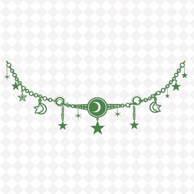 PSD un collier avec la lune et les étoiles dessus