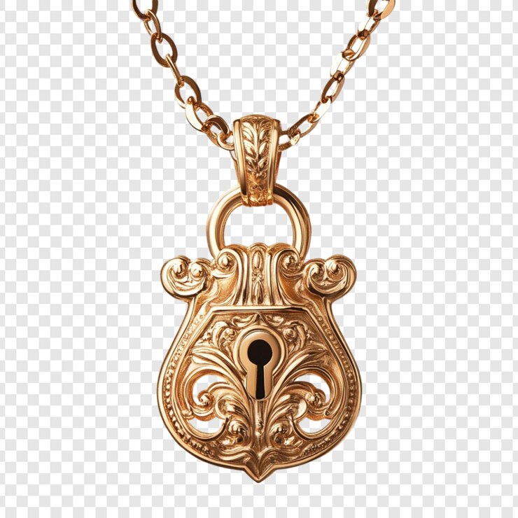 PSD un collier orné d'or avec un dessin de bijoux exquis