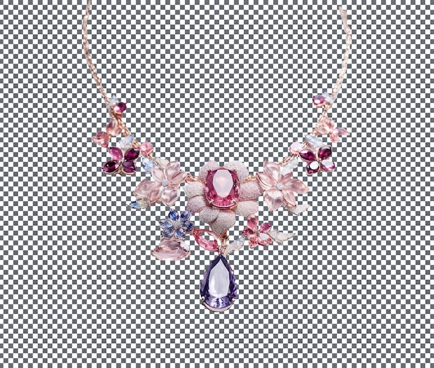 Un collier de pierre de luxe isolé sur un fond transparent