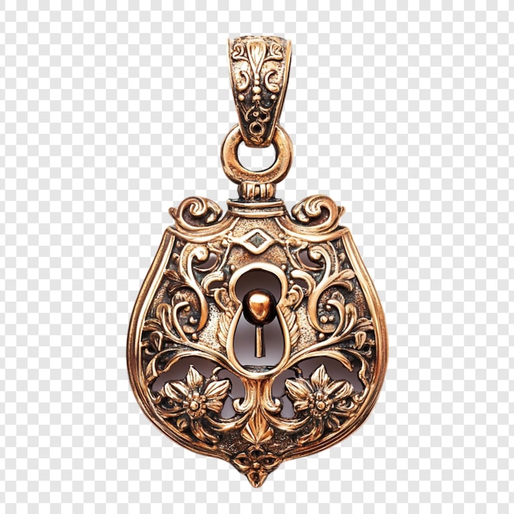 PSD un collier de porte-clés en bronze orné d'un design de bijoux antiques