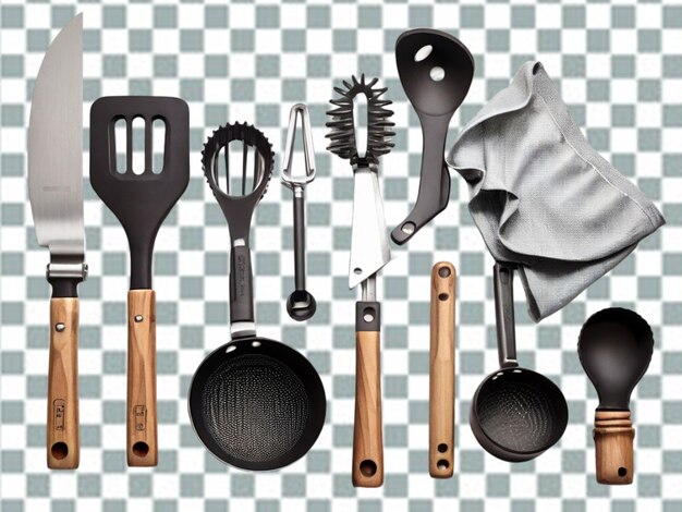 PSD colocação de utensílios de cozinha planos png