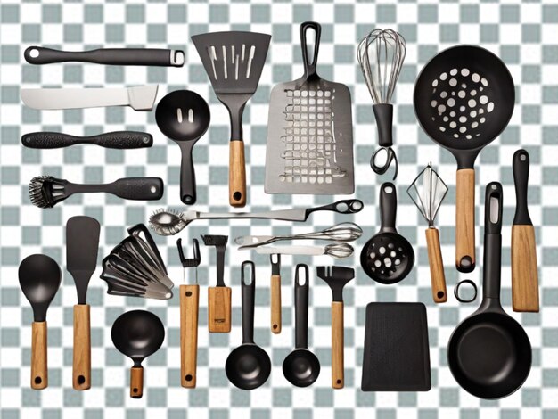 PSD colocação de utensílios de cozinha planos png